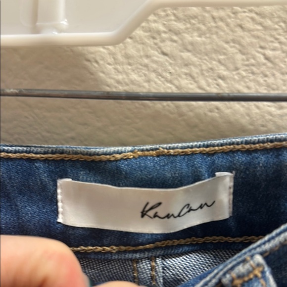 KanCan Blue Ankle Cropped Jeans with Distressed Details - Picture 3 of 4